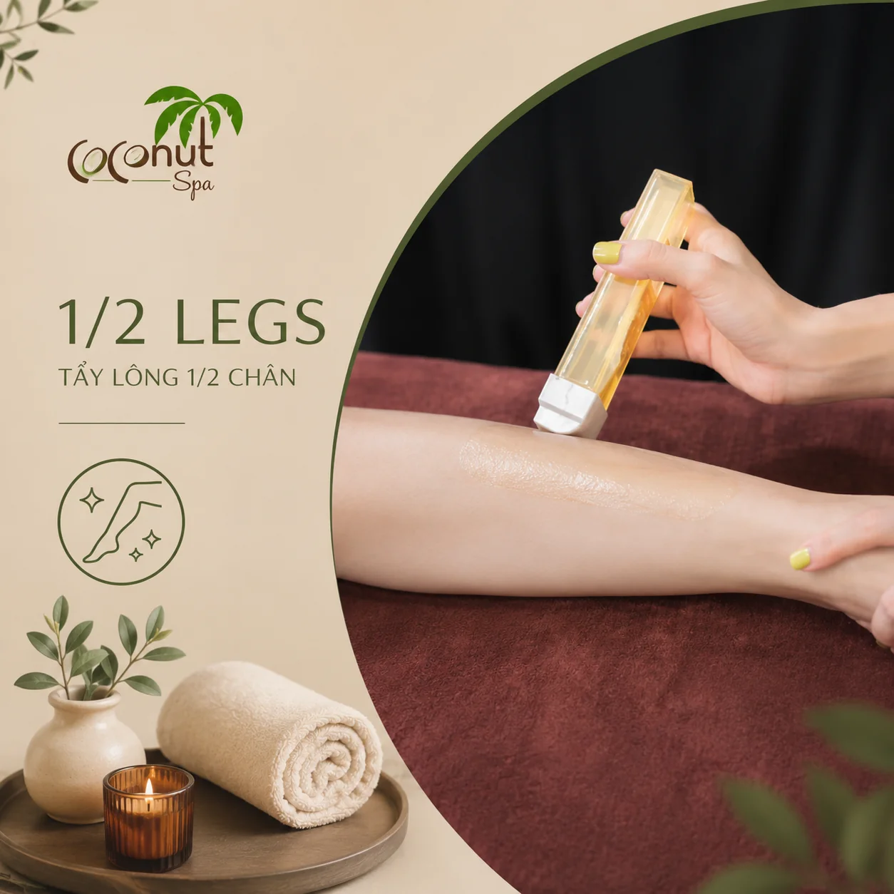 1/2 legs (Tẩy lông 1/2 chân)